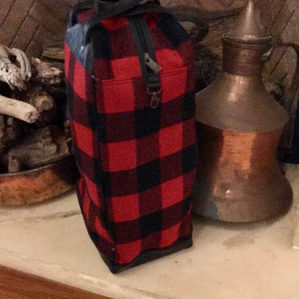 Bonfanti Borse Buffalo Plaid Wool Boot Bag